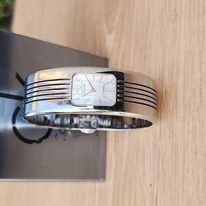 Calvin Klein Metallic Silver Fractal Women's Bracelet Cuff Wristwatch